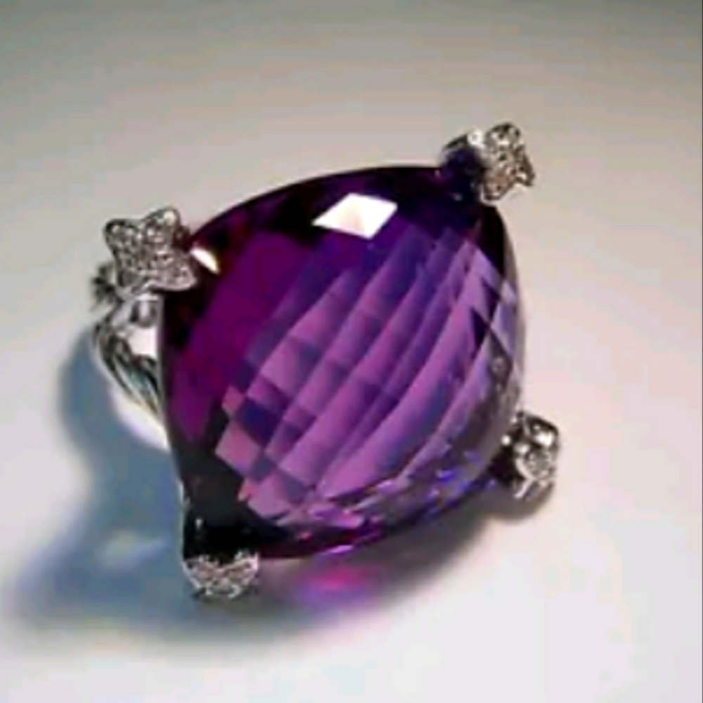 David Yurman Amethyst Diamond Ring